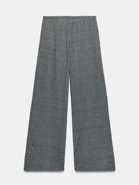 NWT Zara Heather Knit Wide Leg Pants pull on size S